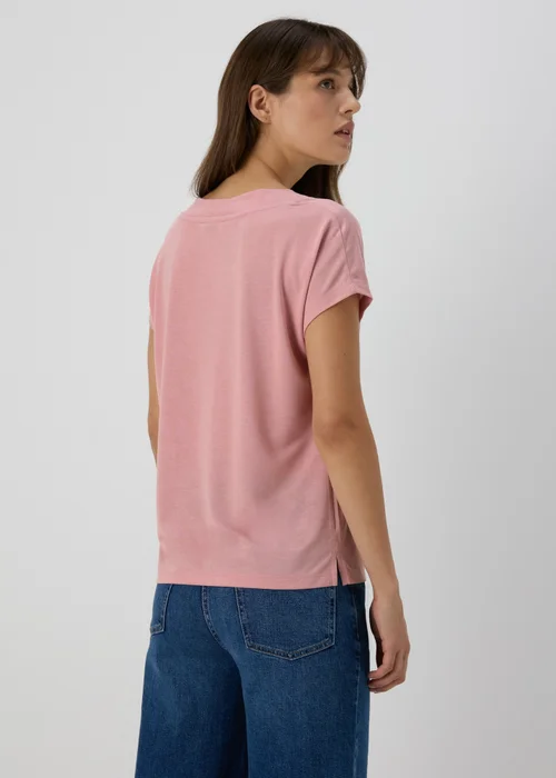 Pink V Neck T-Shirt - 8 Image 2
