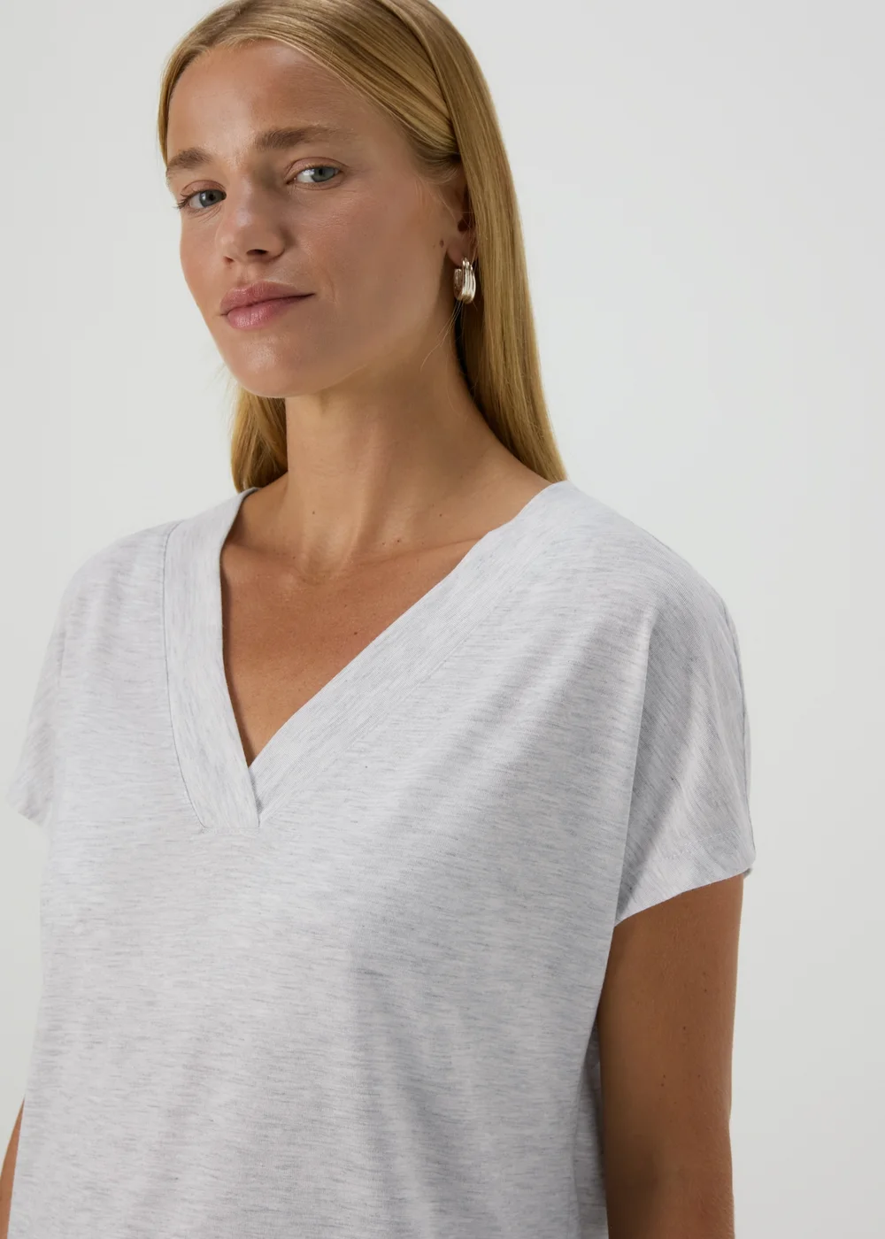 Grey V Neck T-Shirt - 8 Image 1