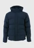 Navy Mid Length Showerproof Puffer Coat - S Image 1