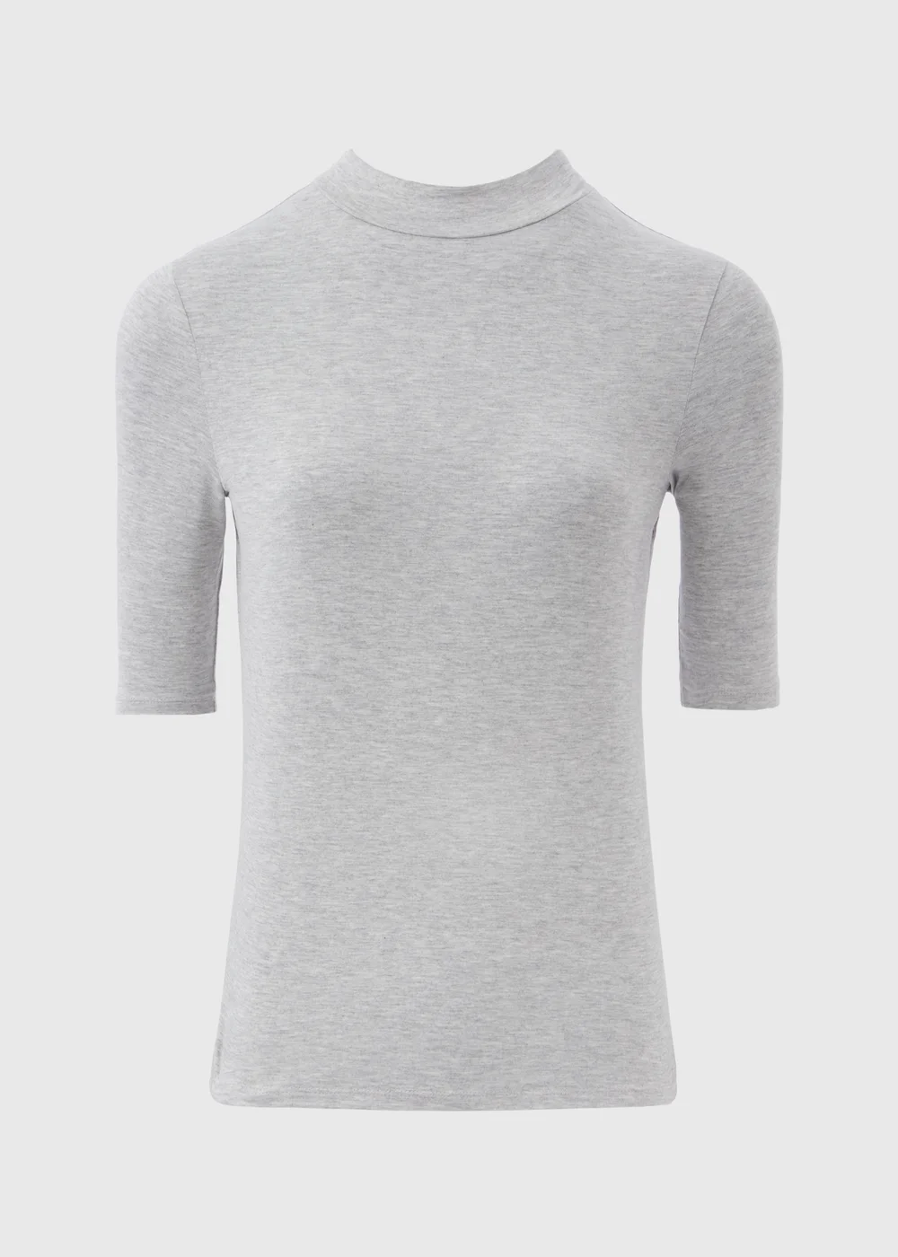 Grey High Neck T-Shirt - 8 Image 4