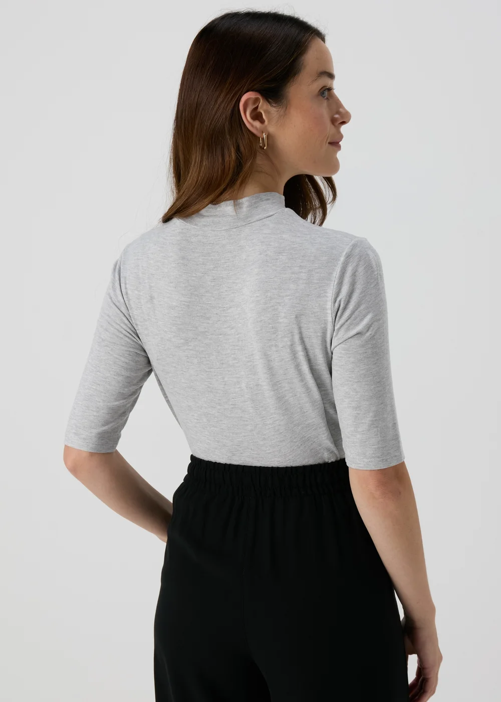 Grey High Neck T-Shirt - 8 Image 2