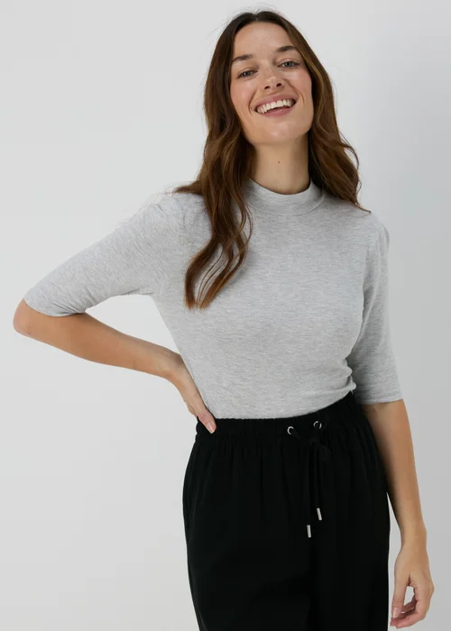 Grey High Neck T-Shirt - 8 Image 1