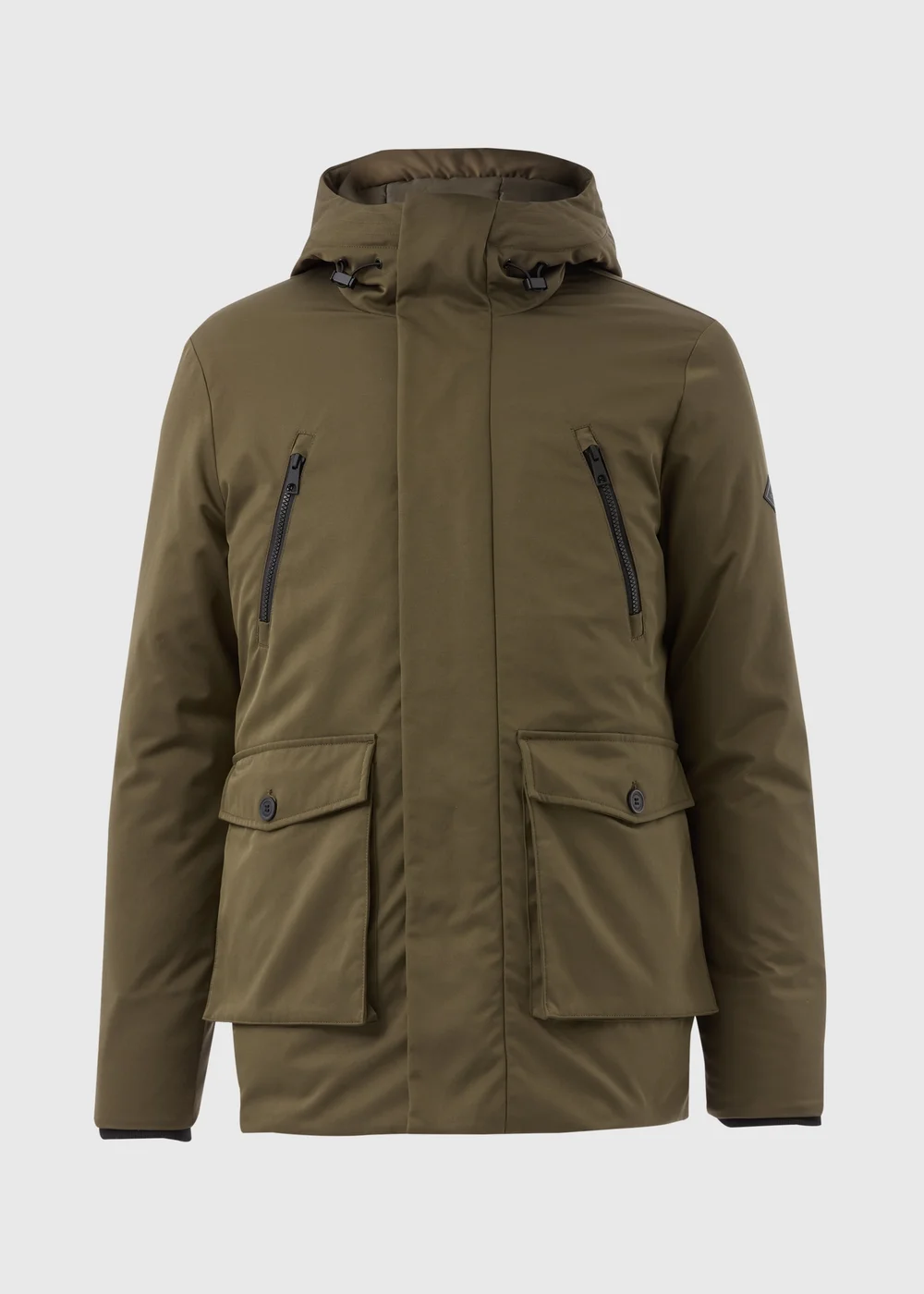 Khaki Hybrid Parka Jacket - S Image 4