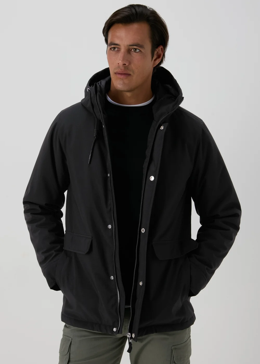 Black Parka Jacket - S Image 1