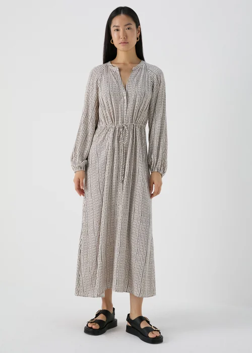 Et Vous Beige Patterened Shirt Midi Dress - 8 Image 1