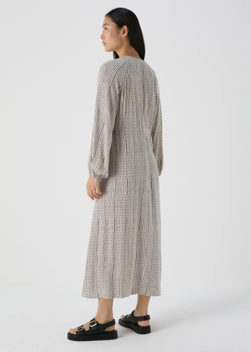 Et Vous Beige Patterened Shirt Midi Dress - 8 Image 2