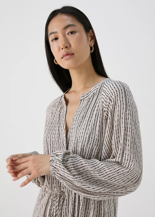 Et Vous Beige Patterened Shirt Midi Dress - 8 Image 3
