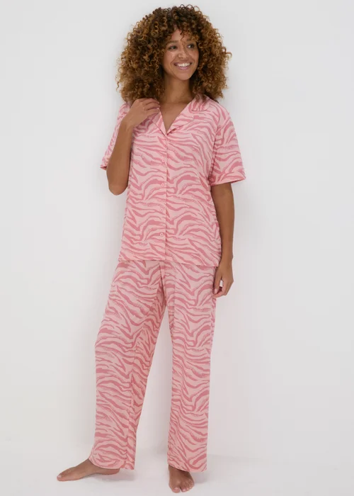 Pink Zebra Print Pyjama Set - Extra small Image 1