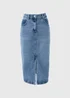 Light Wash Denim Midi Skirt - Size 8 Image 5