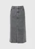 Grey Denim Midi Skirt - Size 8 Image 5