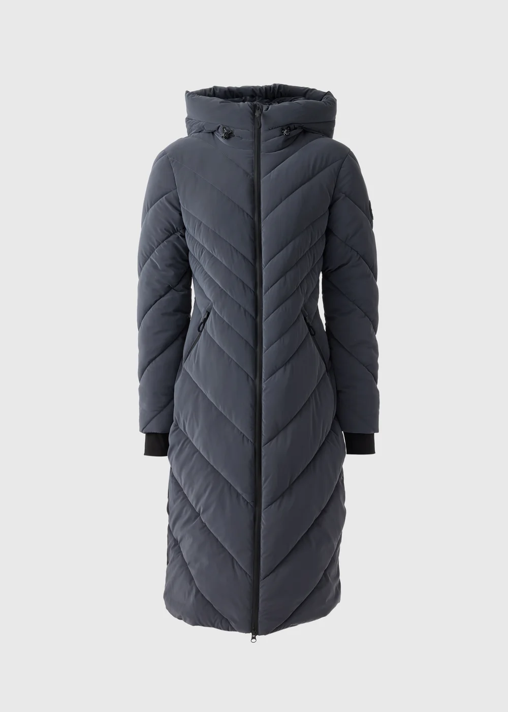 Grey Technical Rubberised Long Padded Coat - 8 Image 4