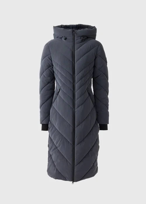 Grey Technical Rubberised Long Padded Coat - 8 Image 4
