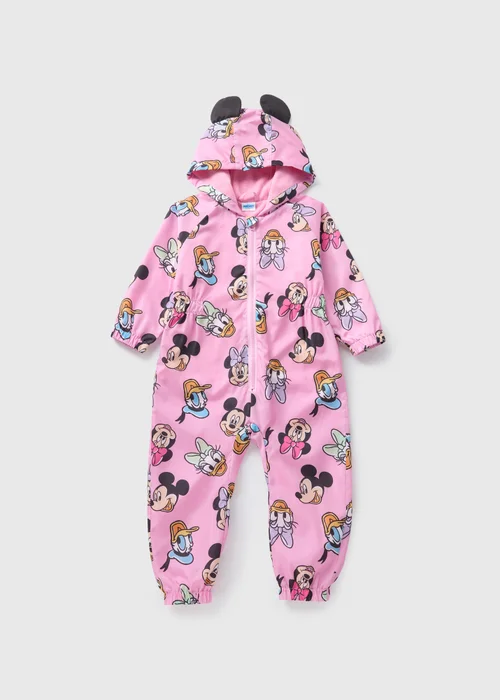 Disney Kids Showerproof Pink Minnie Mouse Puddle Suit (1-7yrs) - 1-1.5 Yrs Image 1