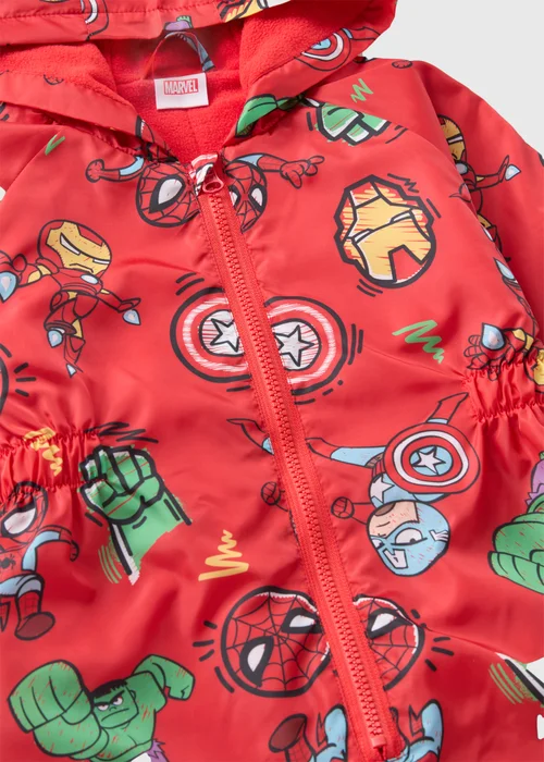 Marvel Kids Showerproof Red Avengers Puddle Suit (1-7yrs) - 1-1.5 Yrs Image 2