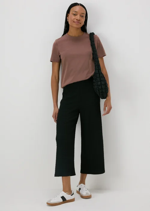 Beige Plain Short Sleeve T-Shirt - 8 Image 4