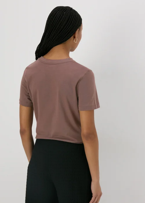 Beige Plain Short Sleeve T-Shirt - 8 Image 2