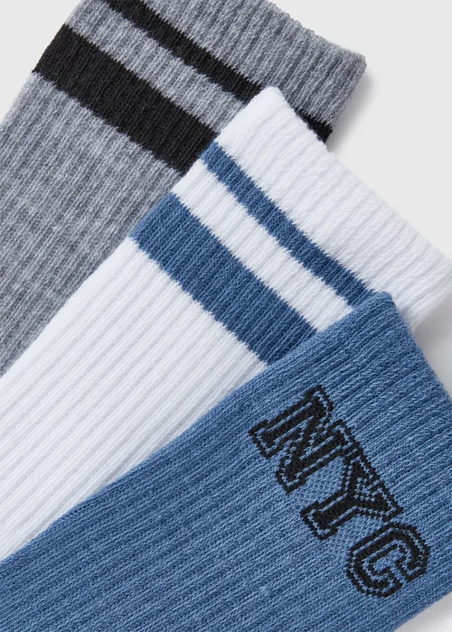 3 Pack White NYC Sports Socks - One Size Image 2