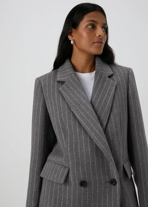 Grey Pinstripe Blazer - 8 Image 1