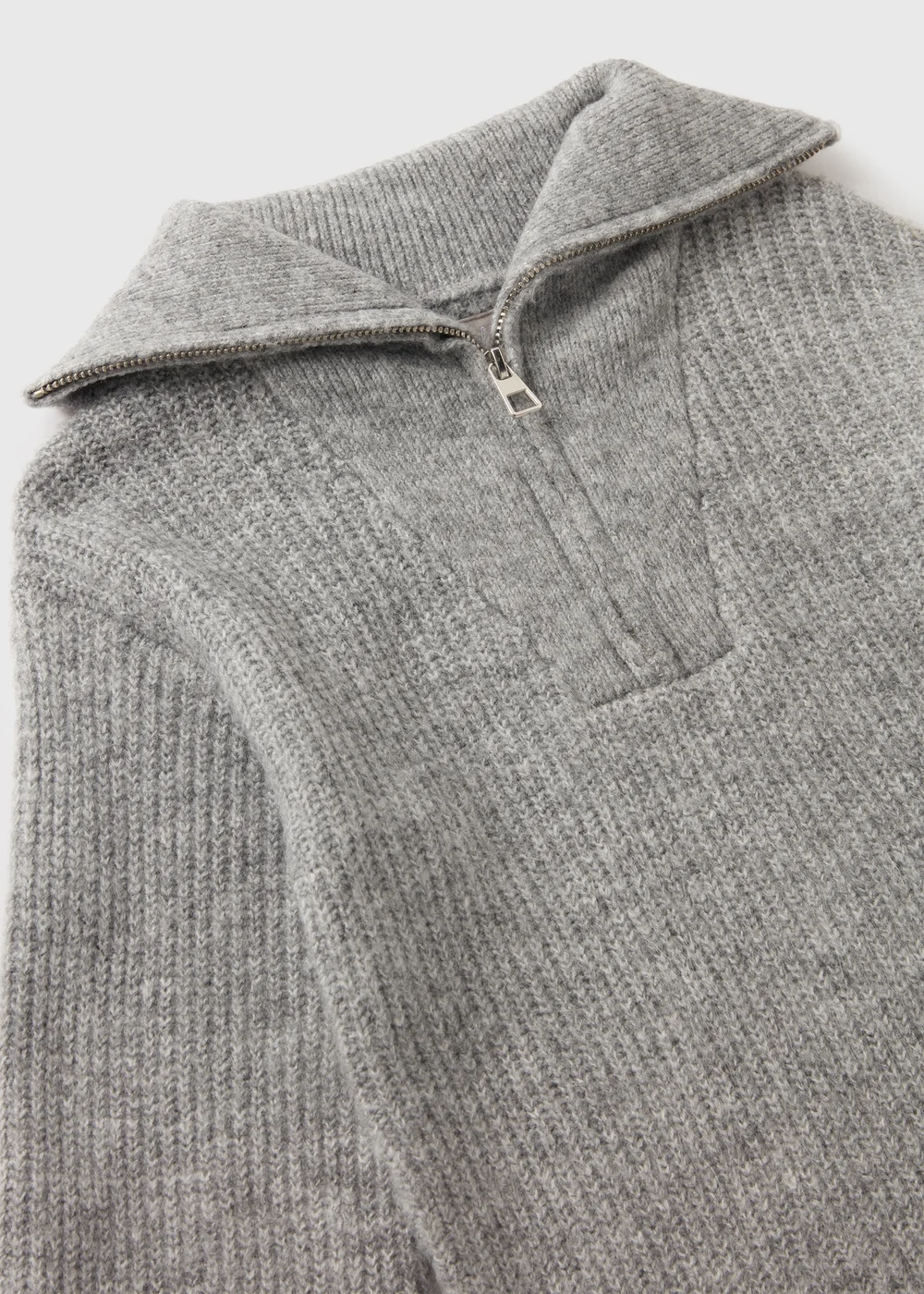 Girls Grey Knitted Zip Dress (7-15yrs) - Age 7 Years Image 2