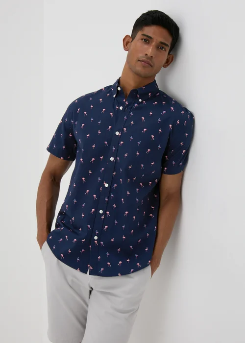 Navy Flamingo Shirt - S Image 1