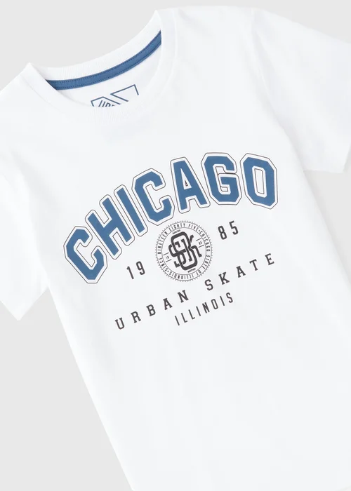 Boys White Chicago Varsity T-Shirt (7-15yrs) - 7 Yrs Image 2