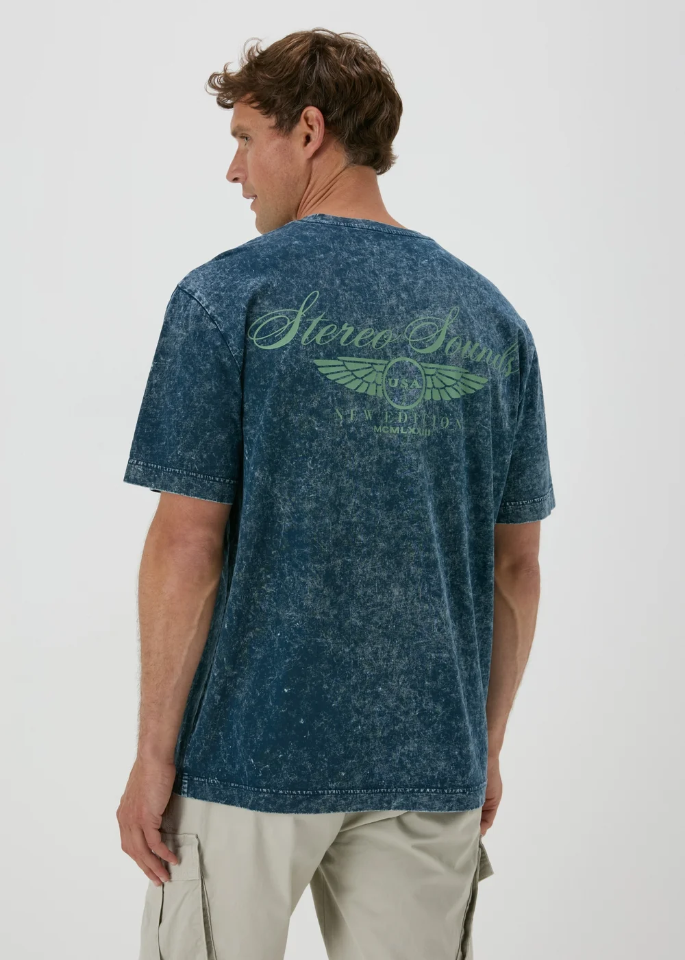 Blue Acid Wash T-Shirt - S Image 2