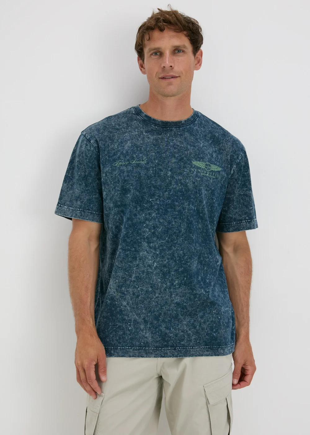Blue Acid Wash T-Shirt - S Image 4