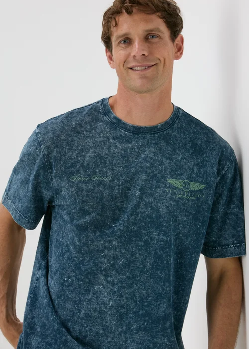 Blue Acid Wash T-Shirt - S Image 3