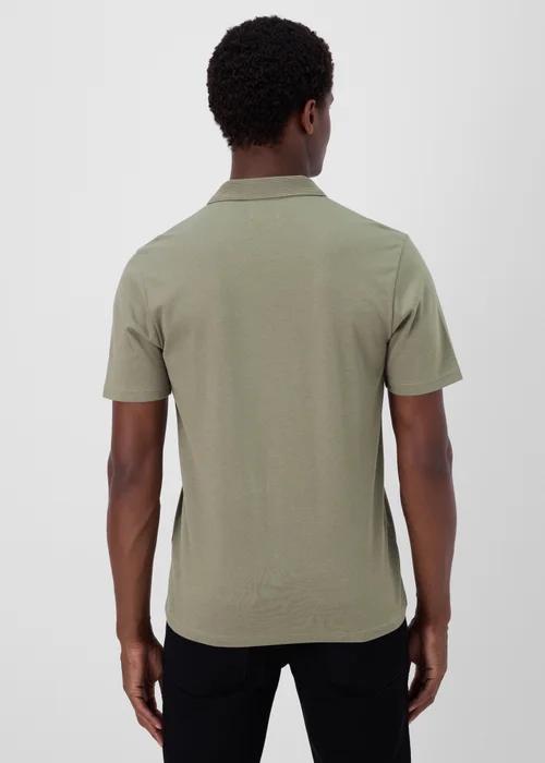 Khaki Plain Zip Polo Shirt - S Image 2