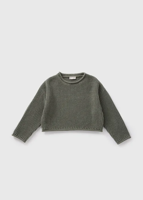 Girls Khaki Chenille Drop Shoulder Jumper (7-15yrs) - Age 7 Years Image 1