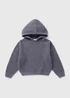 Girls Charcoal Chenille Knitted Hoodie (7-15yrs) - Age 7 Years Image 1