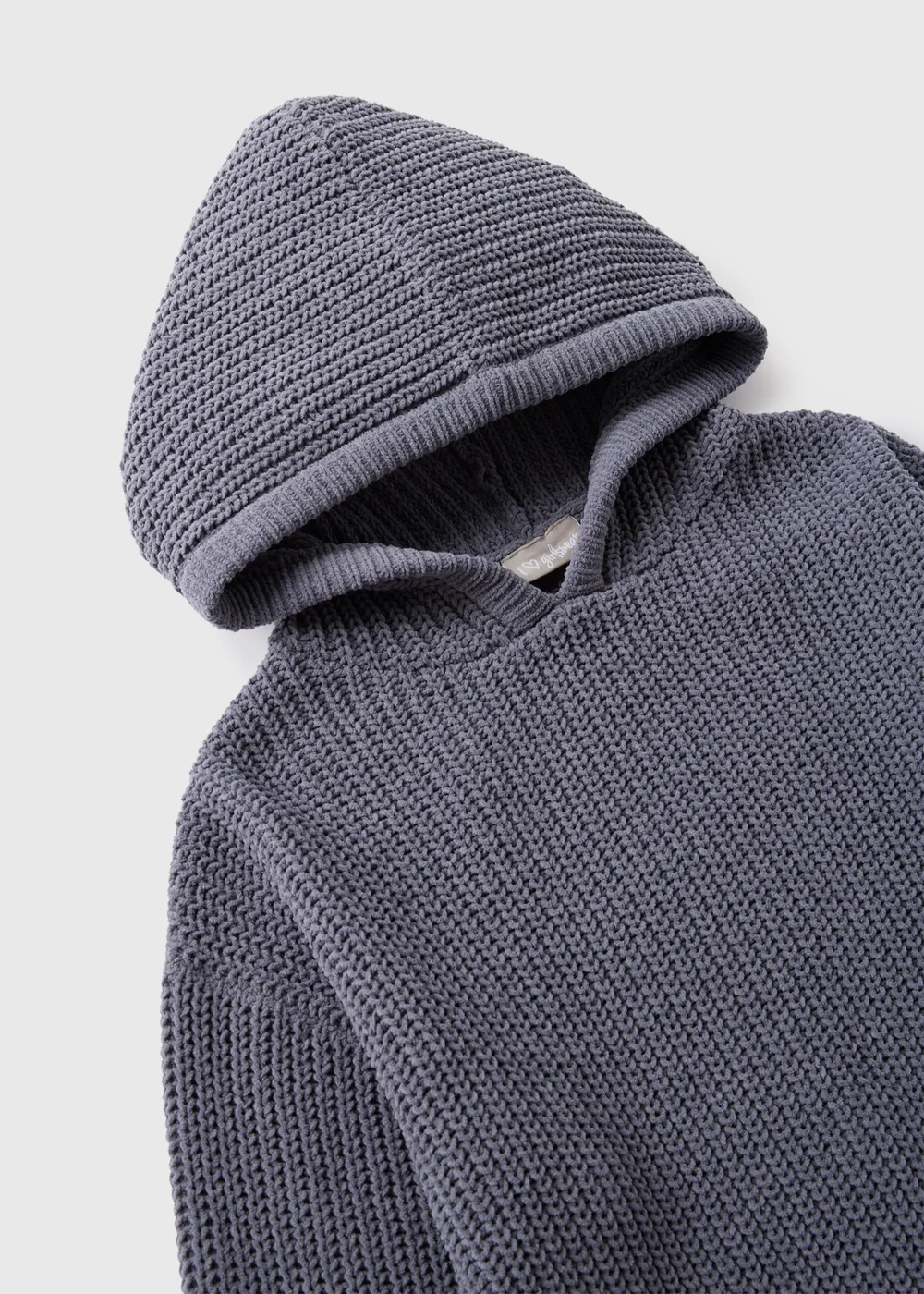 Girls Charcoal Chenille Knitted Hoodie (7-15yrs) - Age 7 Years Image 2