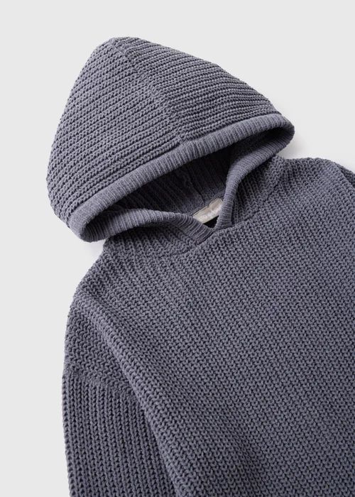 Girls Charcoal Chenille Knitted Hoodie (7-15yrs) - Age 7 Years Image 2