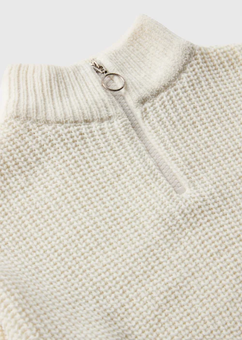 Girls Cream Half Zip Knit Jumper (7-15yrs) - 7 Yrs Image 2