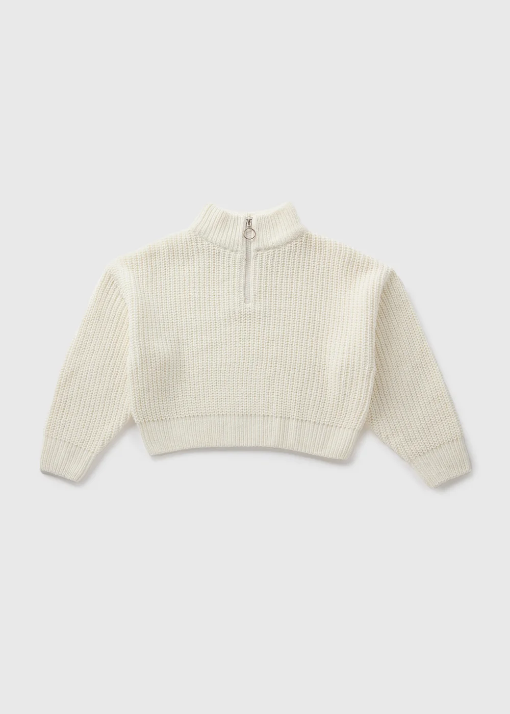 Girls Cream Half Zip Knit Jumper (7-15yrs) - 7 Yrs Image 1