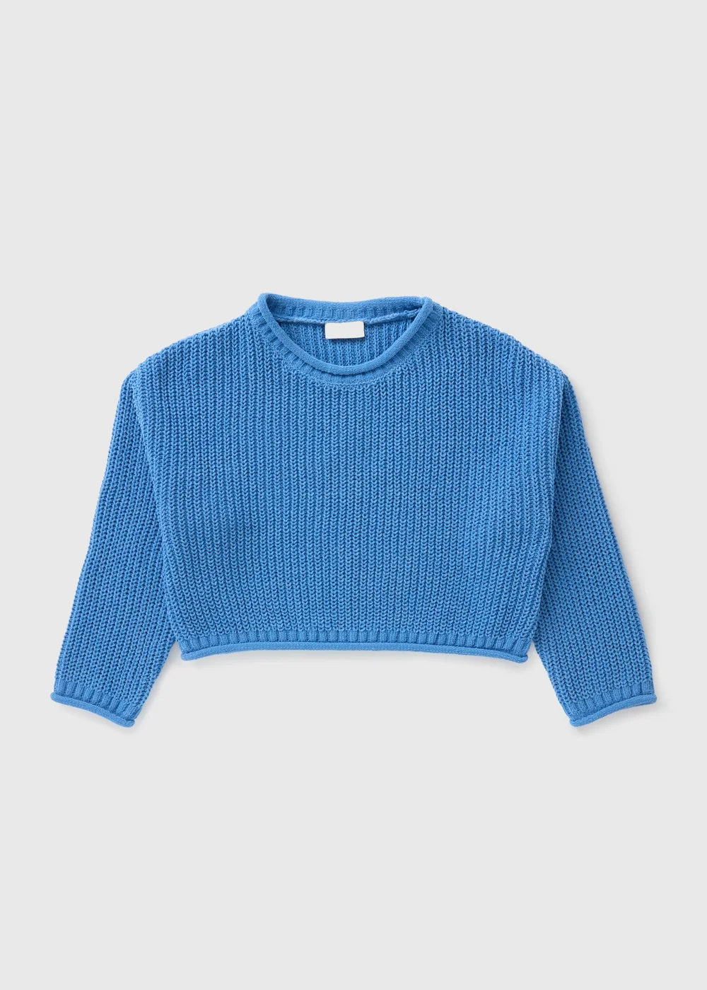 Girls Blue Knit Crop Jumper (7-15yrs) - Age 7 Years Image 1