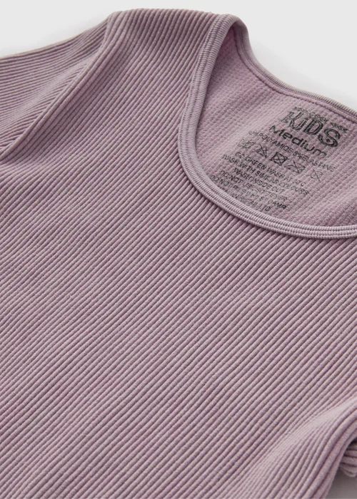 Girls Purple Acid Wash Seamless Top (7-15yrs) - S Image 2