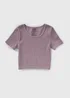 Girls Purple Acid Wash Seamless Top (7-15yrs) - S Image 1