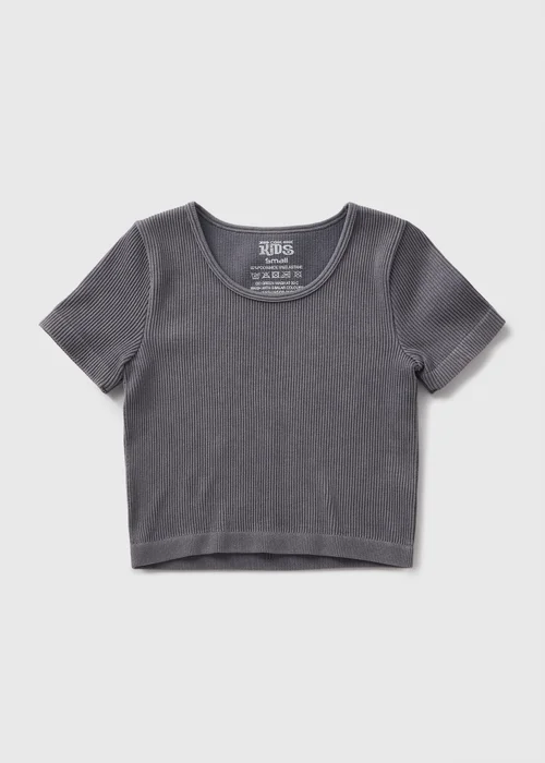 Girls Grey Seamless Top (7-15yrs) - S Image 1