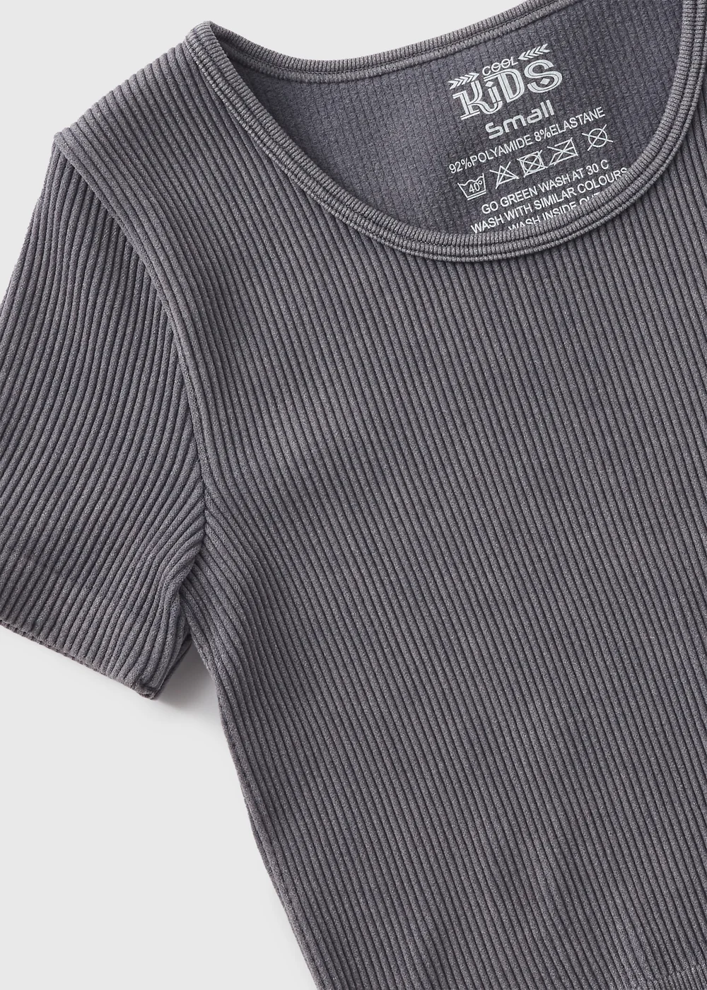 Girls Grey Seamless Top (7-15yrs) - S Image 2