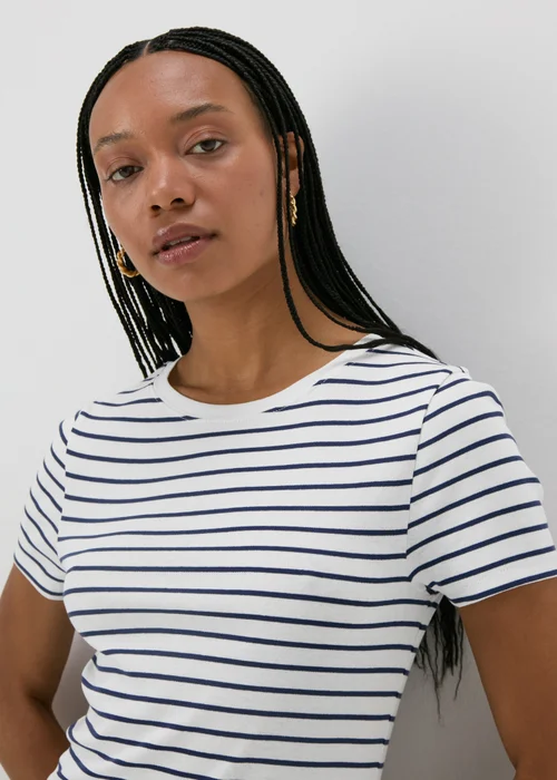White Stripe Fitted T-Shirt - 8 Image 3