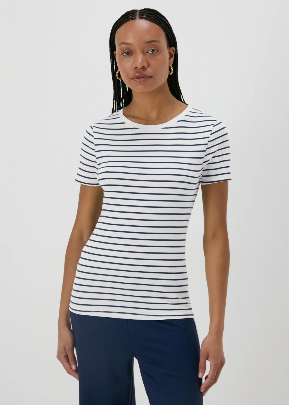 White Stripe Fitted T-Shirt - 8 Image 1