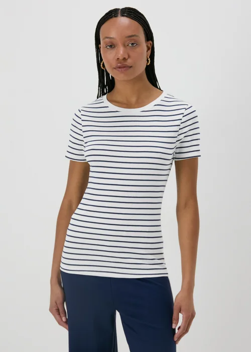 White Stripe Fitted T-Shirt - 8 Image 1