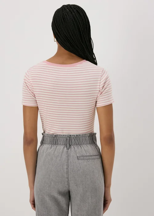 Pink Stripe Fitted T-Shirt - Size 8 Image 2