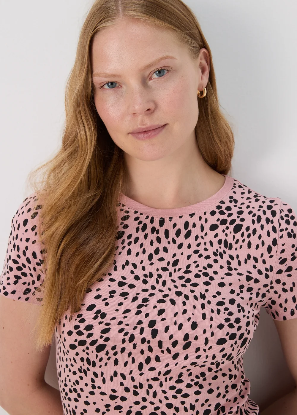 Pink Spot Print Fitted T-Shirt - 8 Image 3