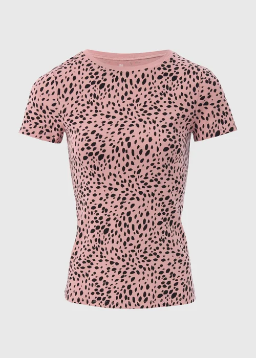 Pink Spot Print Fitted T-Shirt - 8 Image 5