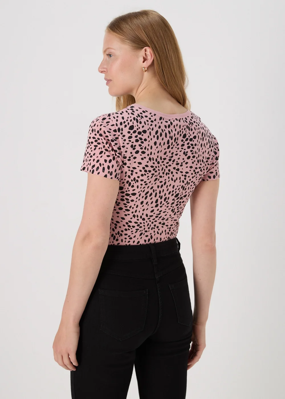 Pink Spot Print Fitted T-Shirt - 8 Image 2