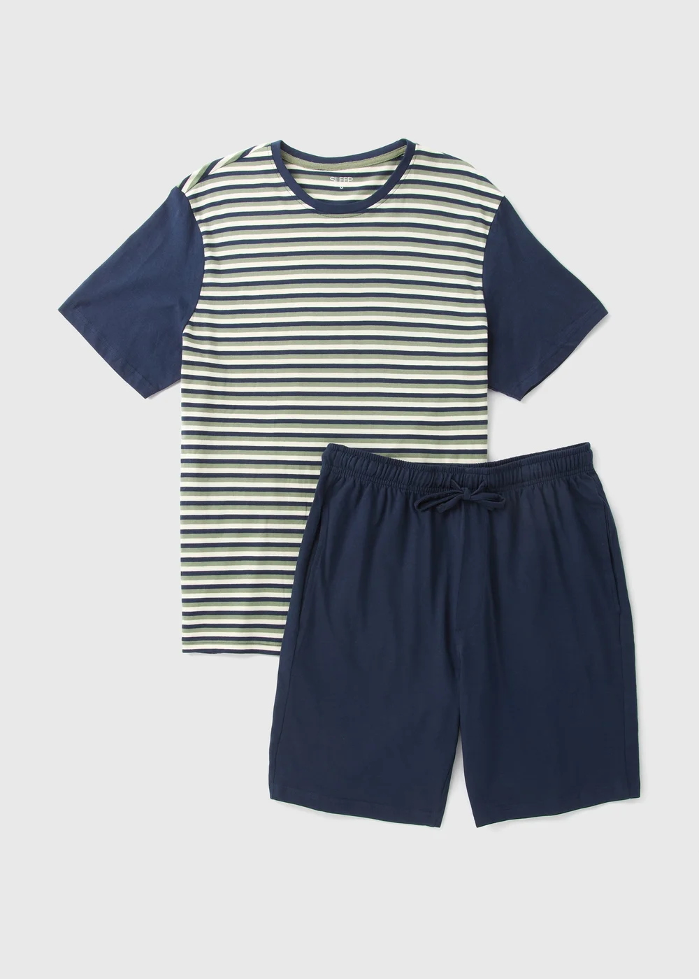 Navy Striped Top & Shorts Pyjama Set - Extra small Image 4
