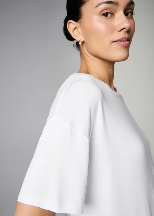 White Longline T-Shirt - S Image 3