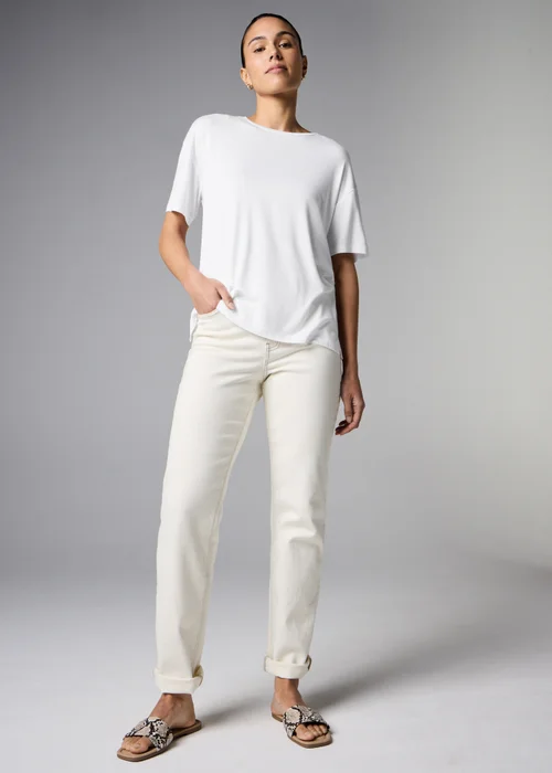White Longline T-Shirt - S Image 4